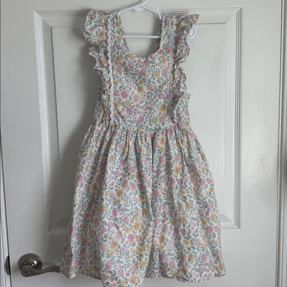 Tahari Floral Kids Dress - Pink, Yellow, Green